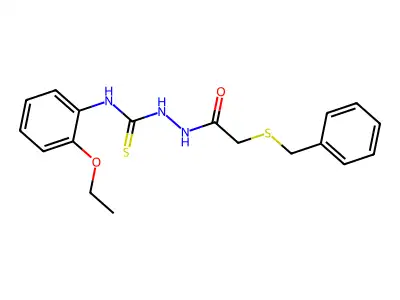 1-[(2-Benzylsulfanylacetyl)amino]-3-(2-ethoxyphenyl)thiourea structure