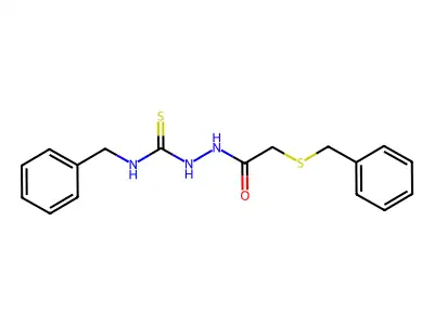 1-Benzyl-3-[(2-benzylsulfanylacetyl)amino]thiourea structure