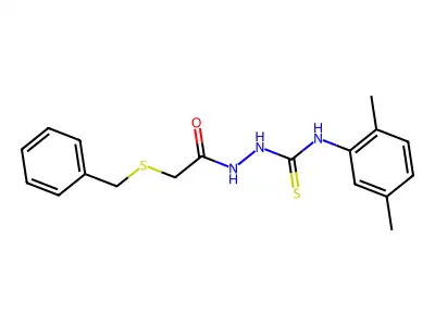 1-[(2-Benzylsulfanylacetyl)amino]-3-(2,5-dimethylphenyl)thiourea structure
