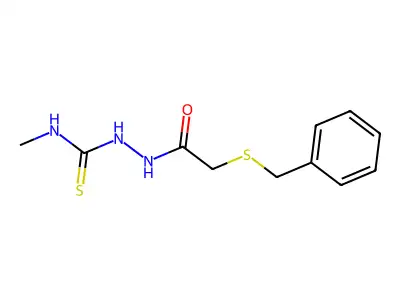1-[(2-Benzylsulfanylacetyl)amino]-3-methylthiourea structure