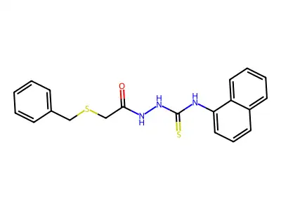 1-[(2-Benzylsulfanylacetyl)amino]-3-naphthalen-1-ylthiourea structure