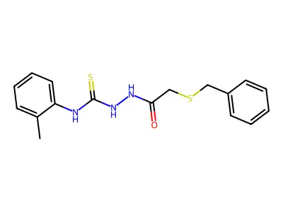 1-[(2-Benzylsulfanylacetyl)amino]-3-(2-methylphenyl)thiourea structure