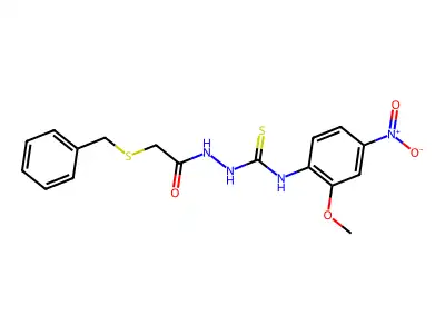 1-[(2-Benzylsulfanylacetyl)amino]-3-(2-methoxy-4-nitrophenyl)thiourea structure