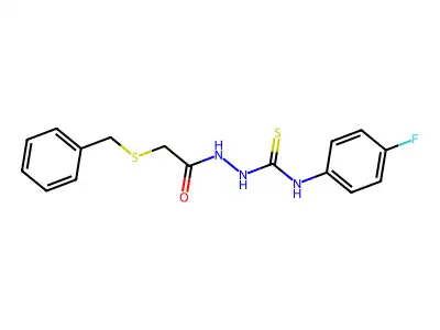 1-[(2-Benzylsulfanylacetyl)amino]-3-(4-fluorophenyl)thiourea structure