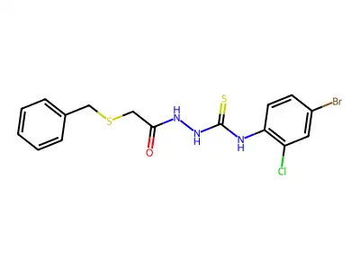 1-[(2-Benzylsulfanylacetyl)amino]-3-(4-bromo-2-chlorophenyl)thiourea structure