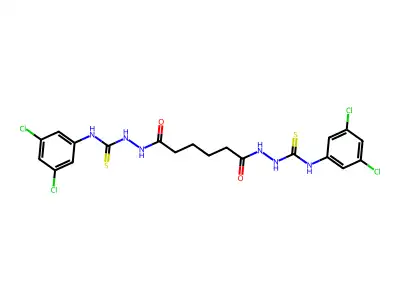 1-(3,5-dichlorophenyl)-3-[[6-[2-[(3,5-dichlorophenyl)carbamothioyl]hydrazinyl]-6-oxohexanoyl]amino]thiourea structure