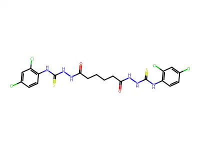 1-(2,4-dichlorophenyl)-3-[[6-[2-[(2,4-dichlorophenyl)carbamothioyl]hydrazinyl]-6-oxohexanoyl]amino]thiourea structure