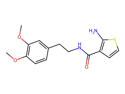 2-amino-N-[2-(3,4-dimethoxyphenyl)ethyl]thiophene-3-carboxamide structure