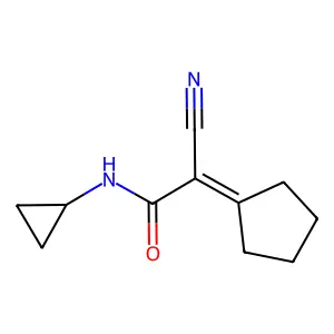 2-cyano-2-cyclopentylidene-N-cyclopropylacetamide structure