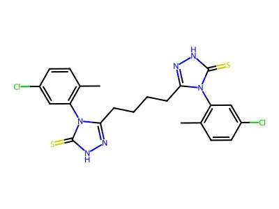 4-(5-chloro-2-methylphenyl)-3-[4-[4-(5-chloro-2-methylphenyl)-5-sulfanylidene-1H-1,2,4-triazol-3-yl]butyl]-1H-1,2,4-triazole-5-thione structure
