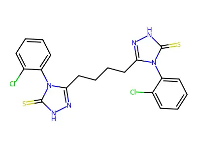 4-(2-chlorophenyl)-3-[4-[4-(2-chlorophenyl)-5-sulfanylidene-1H-1,2,4-triazol-3-yl]butyl]-1H-1,2,4-triazole-5-thione structure