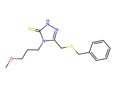 5-[(benzylsulfanyl)methyl]-4-(3-methoxypropyl)-4H-1,2,4-triazole-3-thiol structure