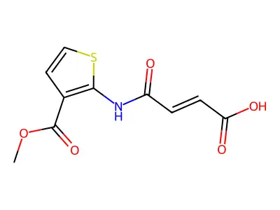 4-{[3-(Methoxycarbonyl)thien-2-yl]-amino}-4-oxobut-2-enoic acid structure