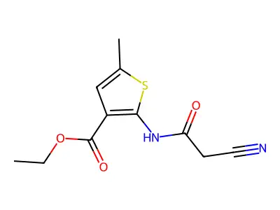 Ethyl 2-[(cyanoacetyl)amino]-5-methylthiophene-3-carboxylate structure