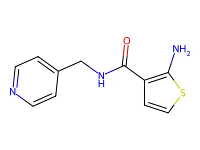 2-amino-N-(pyridin-4-ylmethyl)thiophene-3-carboxamide structure