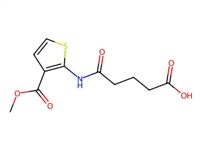 4-{N-[3-(methoxycarbonyl)-2-thienyl]carbamoyl}butanoic acid structure