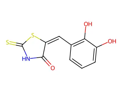 5-[(2,3-Dihydroxyphenyl)methylene]-2-thioxo-thiazolidin-4-one structure