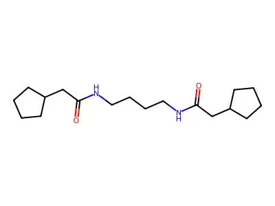 2-cyclopentyl-N-[4-[(2-cyclopentylacetyl)amino]butyl]acetamide structure