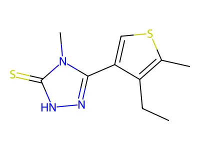 5-(4-ethyl-5-methylthien-3-yl)-4-methyl-4H-1,2,4-triazole-3-thiol structure