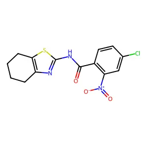 4-chloro-2-nitro-N-(4,5,6,7-tetrahydro-1,3-benzothiazol-2-yl)benzamide structure