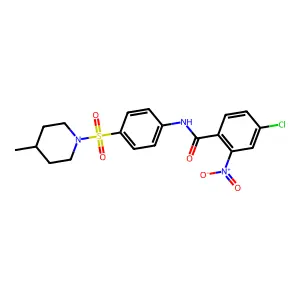 4-chloro-N-[4-(4-methylpiperidin-1-yl)sulfonylphenyl]-2-nitrobenzamide structure