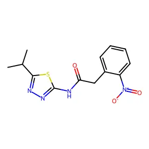 N-(5-isopropyl-1,3,4-thiadiazol-2-yl)-2-(2-nitrophenyl)acetamide structure