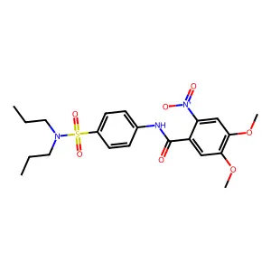 N-[4-(dipropylsulfamoyl)phenyl]-4,5-dimethoxy-2-nitrobenzamide structure