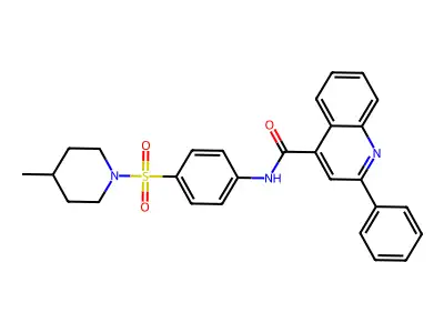 N-[4-(4-methylpiperidin-1-yl)sulfonylphenyl]-2-phenylquinoline-4-carboxamide structure