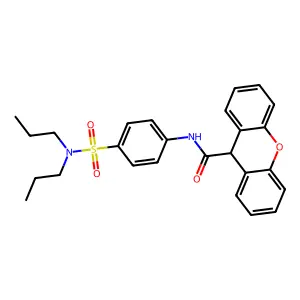 N-[4-(dipropylsulfamoyl)phenyl]-9H-xanthene-9-carboxamide structure