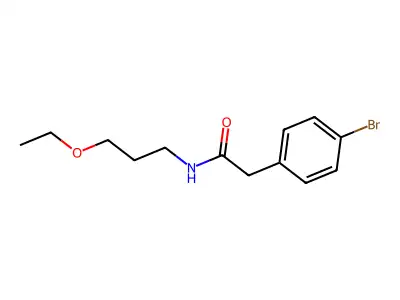 2-(4-bromophenyl)-N-(3-ethoxypropyl)acetamide structure