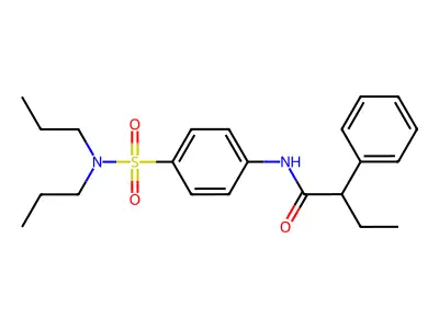 N-[4-(dipropylsulfamoyl)phenyl]-2-phenylbutanamide structure