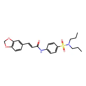 (E)-3-(1,3-benzodioxol-5-yl)-N-[4-(dipropylsulfamoyl)phenyl]prop-2-enamide structure