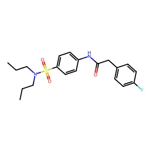 N-[4-(dipropylsulfamoyl)phenyl]-2-(4-fluorophenyl)acetamide structure