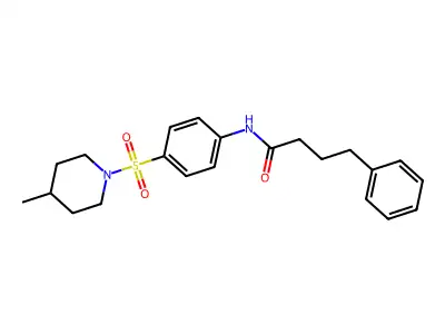 N-{4-[(4-methylpiperidin-1-yl)sulfonyl]phenyl}-4-phenylbutanamide structure
