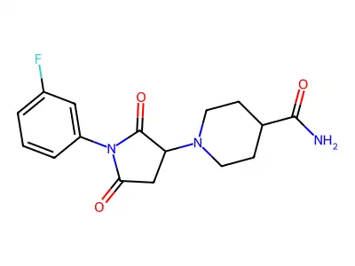4-Piperidinecarboxamide, 1-[1-(3-fluorophenyl)-2,5-dioxo-3-pyrrolidinyl]- structure