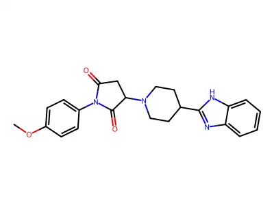 3-[4-(1H-benzimidazol-2-yl)piperidin-1-yl]-1-(4-methoxyphenyl)pyrrolidine-2,5-dione structure