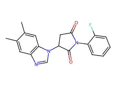 3-(5,6-Dimethylbenzimidazol-1-yl)-1-(2-fluorophenyl)pyrrolidine-2,5-dione structure