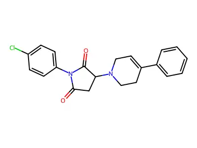 1-(4-chlorophenyl)-3-(4-phenyl-3,6-dihydro-2H-pyridin-1-yl)pyrrolidine-2,5-dione structure
