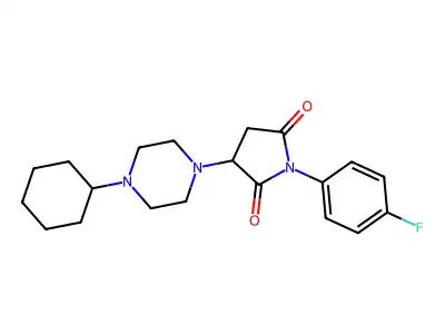 3-(4-Cyclohexylpiperazin-1-yl)-1-(4-fluorophenyl)pyrrolidine-2,5-dione structure