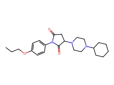 3-(4-Cyclohexylpiperazin-1-yl)-1-(4-propoxyphenyl)pyrrolidine-2,5-dione structure