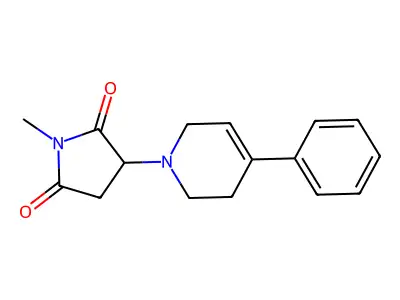 1-methyl-3-(4-phenyl-3,6-dihydropyridin-1(2H)-yl)pyrrolidine-2,5-dione structure