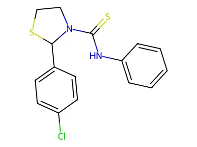 3-Thiazolidinecarbothioamide, 2-(4-chlorophenyl)-N-phenyl- structure