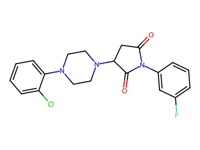 3-[4-(2-Chlorophenyl)piperazin-1-yl]-1-(3-fluorophenyl)pyrrolidine-2,5-dione structure