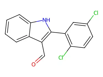 2-(2,5-dichlorophenyl)-1H-indole-3-carbaldehyde structure