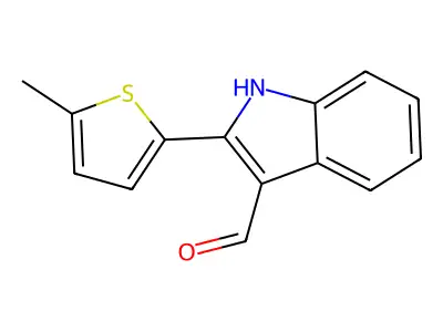 2-(5-methylthiophen-2-yl)-1H-indole-3-carbaldehyde structure