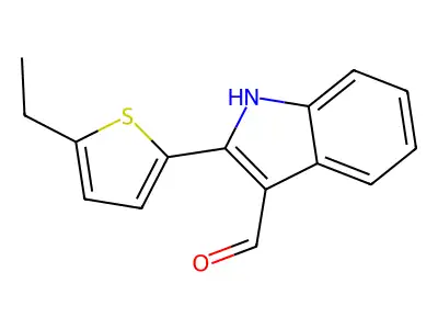 1H-Indole-3-carboxaldehyde, 2-(5-ethyl-2-thienyl)- structure