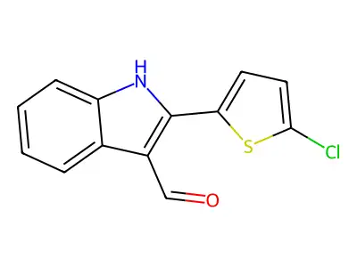 2-(5-chlorothiophen-2-yl)-1H-indole-3-carbaldehyde structure