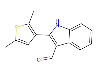 2-(2,5-dimethylthiophen-3-yl)-1H-indole-3-carbaldehyde structure