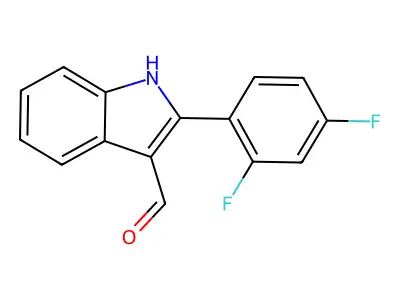 2-(2,4-difluorophenyl)-1H-indole-3-carbaldehyde structure