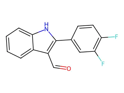 2-(3,4-difluorophenyl)-1H-indole-3-carbaldehyde structure